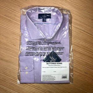 Buttoned Down Men's Non Iron Classic Fit Pinpoint Cutaway Collar Shirt - 17.5x35